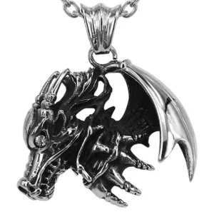 Pendentif Dragon  Ailes Magiques (Acier)