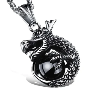 Pendentif Dragon  Pierre Sacrée (Acier)