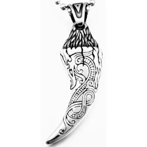 Pendentif Dragon  Dent de Bénédiction (Acier)