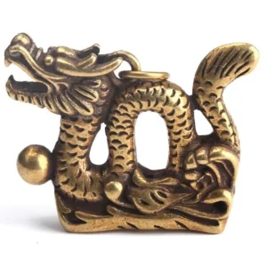 Statuette Dragon  Serpent Prospère (Cuivre)