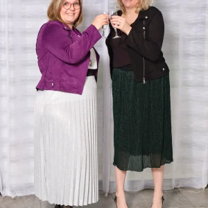 Jupe plissée pailleté vert sapin