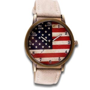 Montre Vintage Avec Drapeau Américain