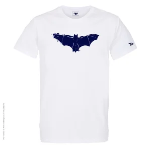 Dessin CHAUVE SOURIS Bleu Marine - T-shirt Blanc Col Rond