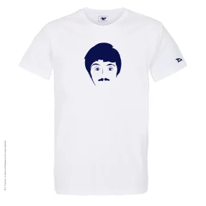 Dessin FAB Bleu Marine - T-shirt Blanc Col Rond