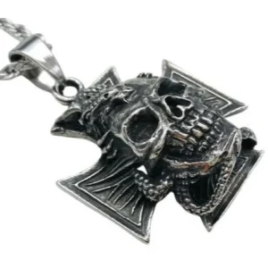 Pendentif Dragon  Croix de Malte (Acier)