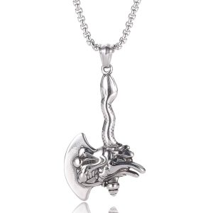 Pendentif Dragon  Hache de la Délivrance (Acier)