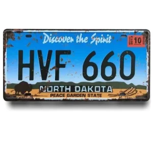 Plaque Vintage Dakota Du Nord