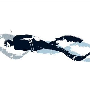 Affiche Plongeur Apnée