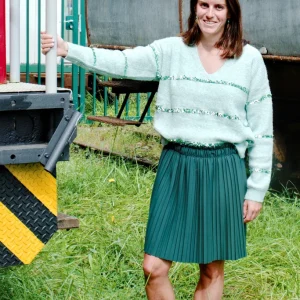 Pull vert paillette