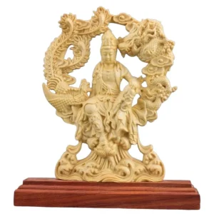 Statue Dragon Bois Massif