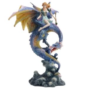Statue Dragon  & Fée (Résine)