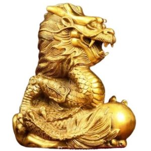 Statue Dragon  Sphère de Fortune (Cuivre)