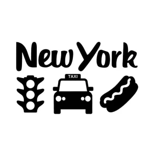 Stickers Vintage Ordinateur Portable New York