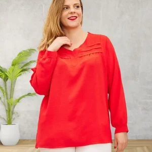 Tunique rouge femme grande taille Matthiola